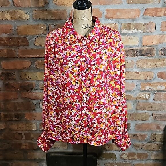 Sanctuary Red floral top size 2X - Picture 2 of 12